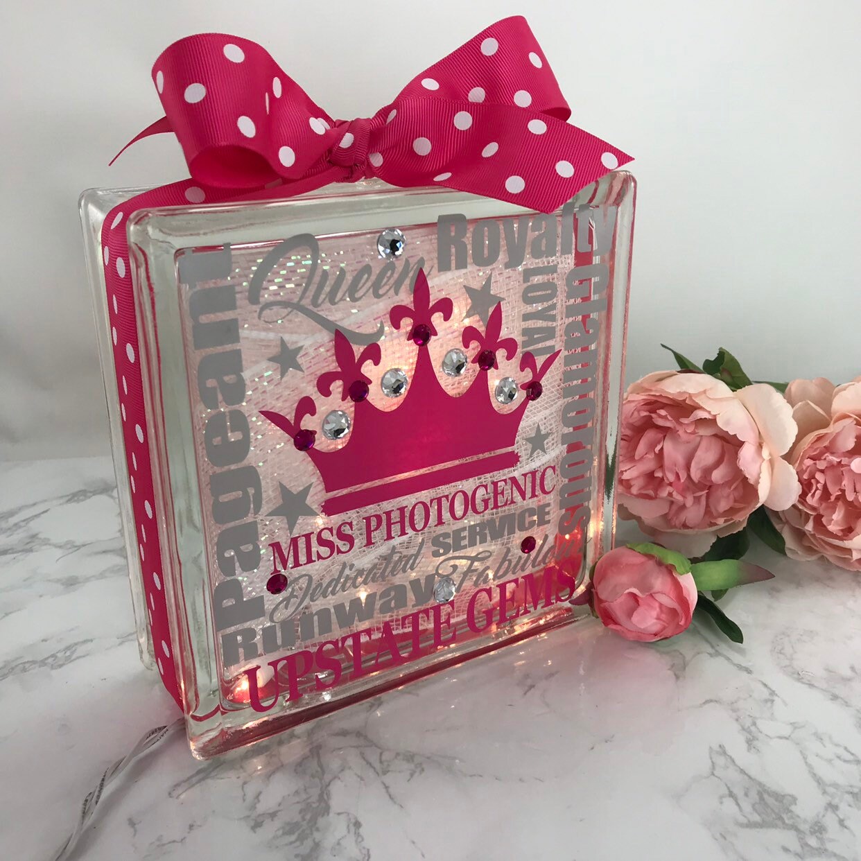 Pageant Girl Typography GemLight Personalized pageant Etsy