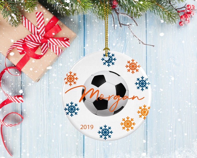 Soccer Ornament Soccer Ball Design Porcelain Ornament Gifts for Soccer