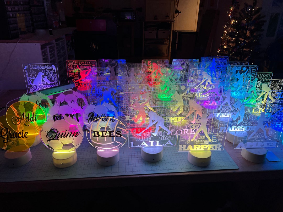 Custom Human Led Personalized LED Accent Light: Custom Engraved Design, Usb/battery ...