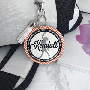 Personalized Gymnastics Bag Tag: Gymnast Pose, Aluminum, Monogrammed