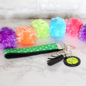 Personalized Tennis Ball Lanyard: Initial Monogram Wristlet