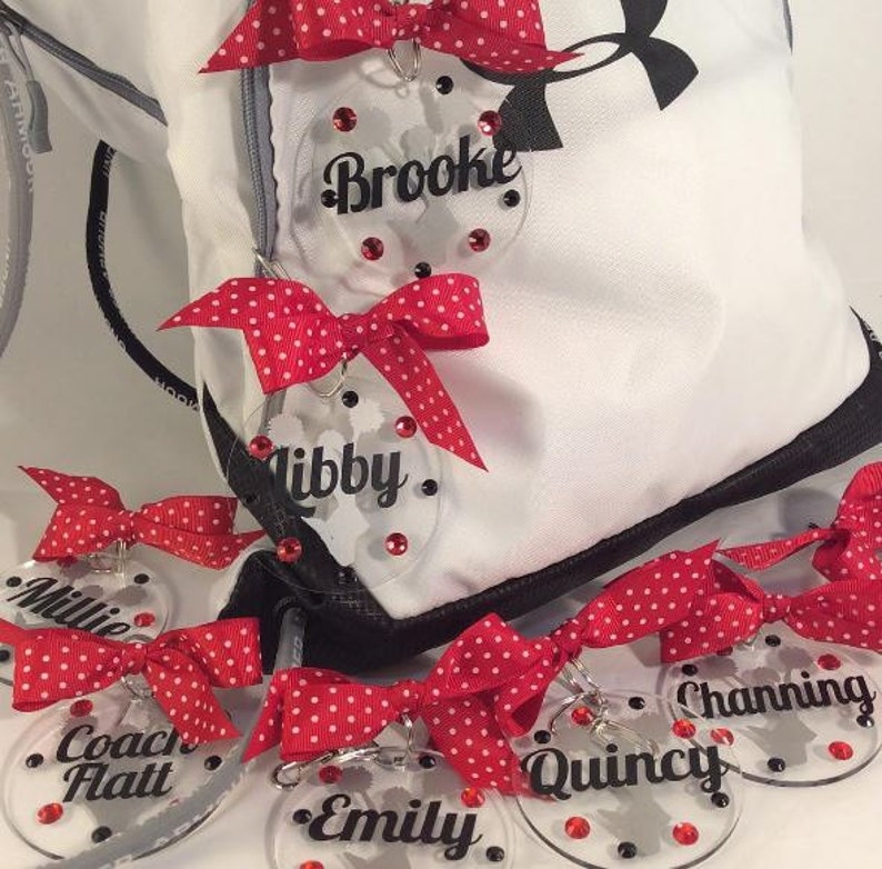 Cheerleader Pom Bag Tag Personalized Cheerleading Etsy