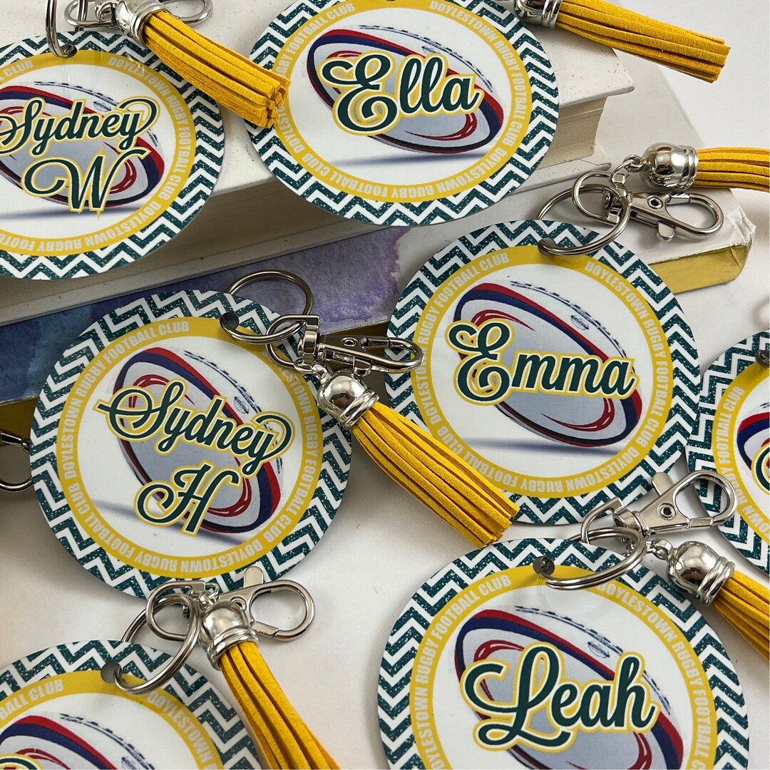 Personalized Rugby Bag Tag: Aluminum, Monogrammed, Women's Rugby Gift ...