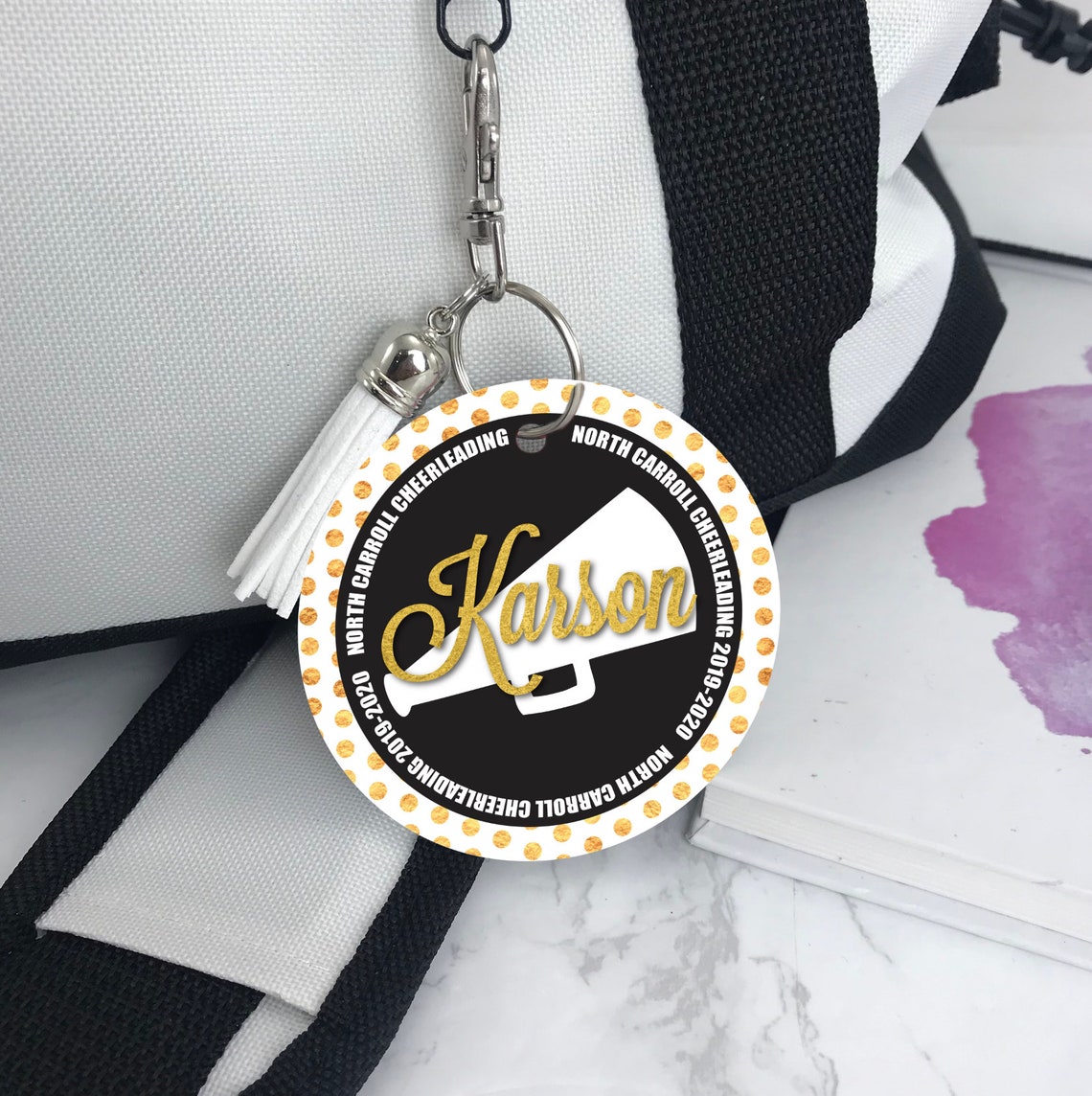 Cheer Megaphone Bag Tag Cheerleading Bag TagAluminum Bag Etsy