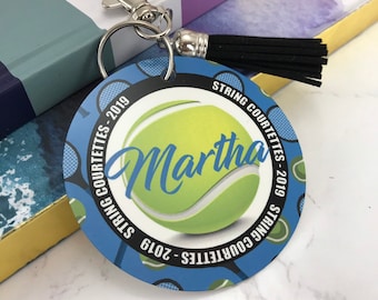Personalized Tennis Ball Bag Tag: Aluminum Monogrammed Tennis Gift