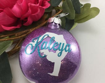 Cheerleader Handspring Glitter Ornament, Personalized glitter ornaments, cheerleading gift, gifts for cheerleaders, cheer team, monogrammed