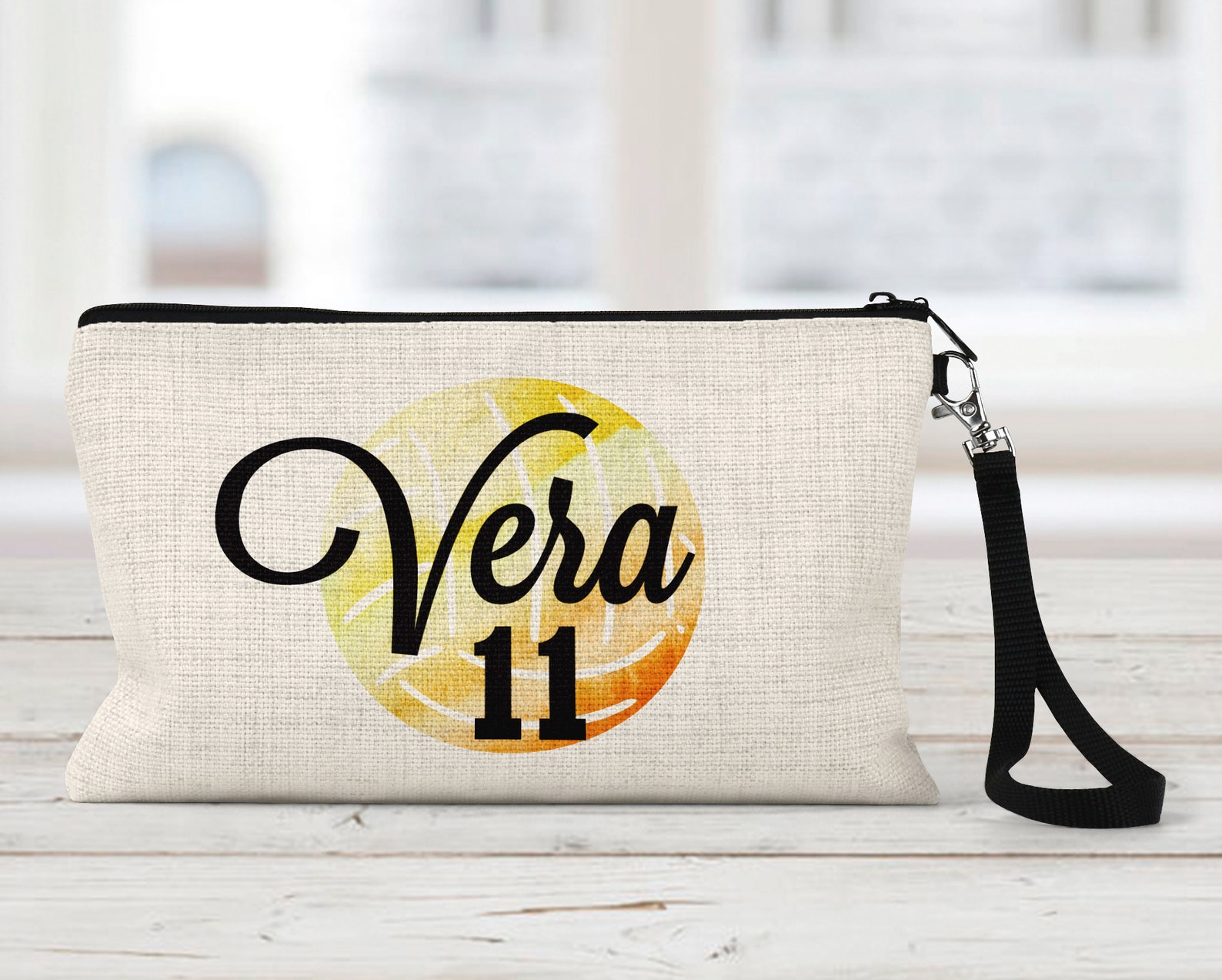 Volleyball Makeup Bag Personalized Ball Design Natural Etsy