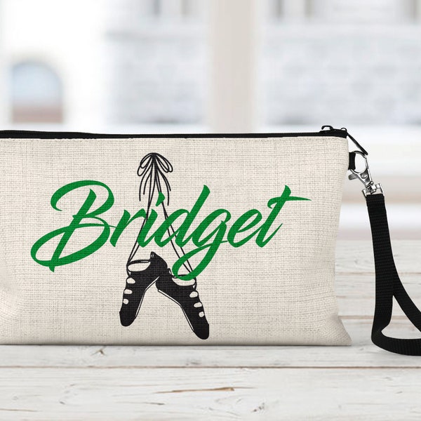 Bolsa de lino con cremallera personalizada de bailarina irlandesa Ghillies: bolsa para maquillaje, tecnología o arte