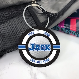 Étiquette de sac de golf personnalisée : cadeau de golfeur collégial en aluminium