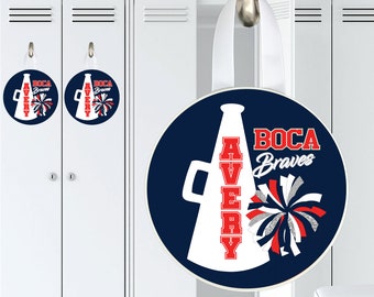 Cheerleader Locker, Door, Wall Decoration, Megaphone with Pom Design, Personalized, Monogrammed