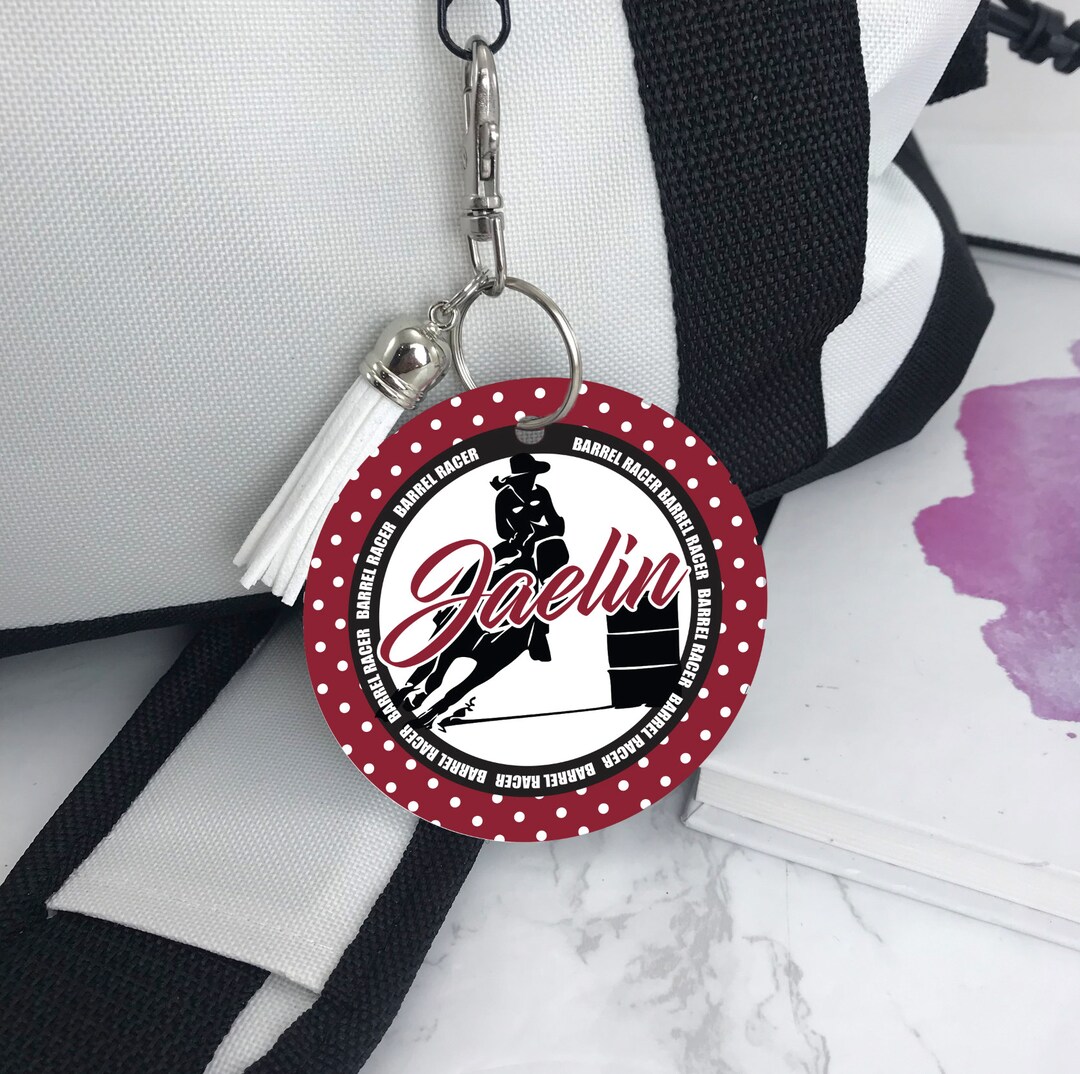 Personalized Barrel Racer Aluminum Bag Tag: Equestrian Horse Gift - Etsy