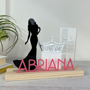 Pageant Girl with Grandstand, Personalized Pageant Gift, Choose your Pieces and Colors