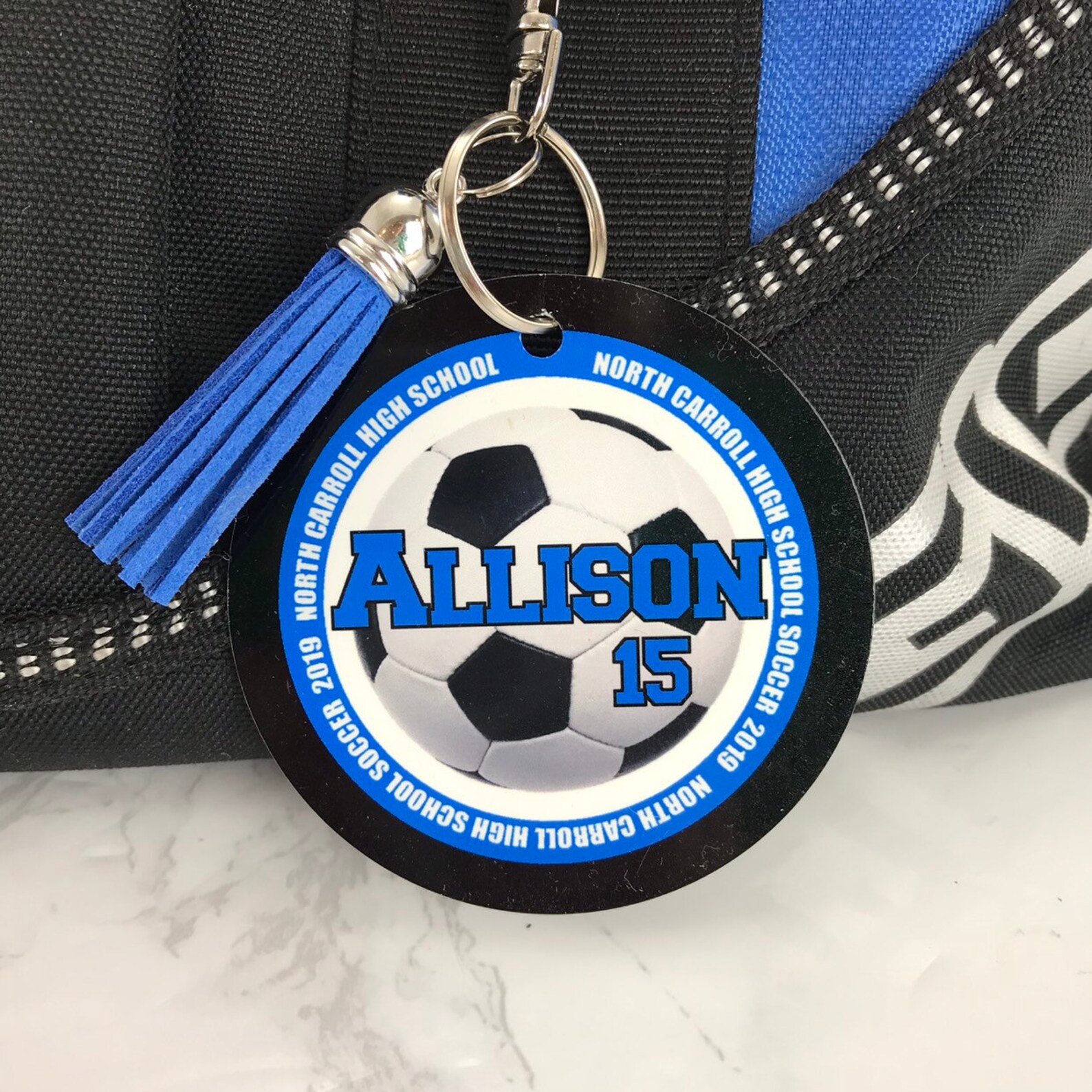 Soccer Bag Tag Aluminum Bag Tag Soccer Gifts Outer Circle Etsy