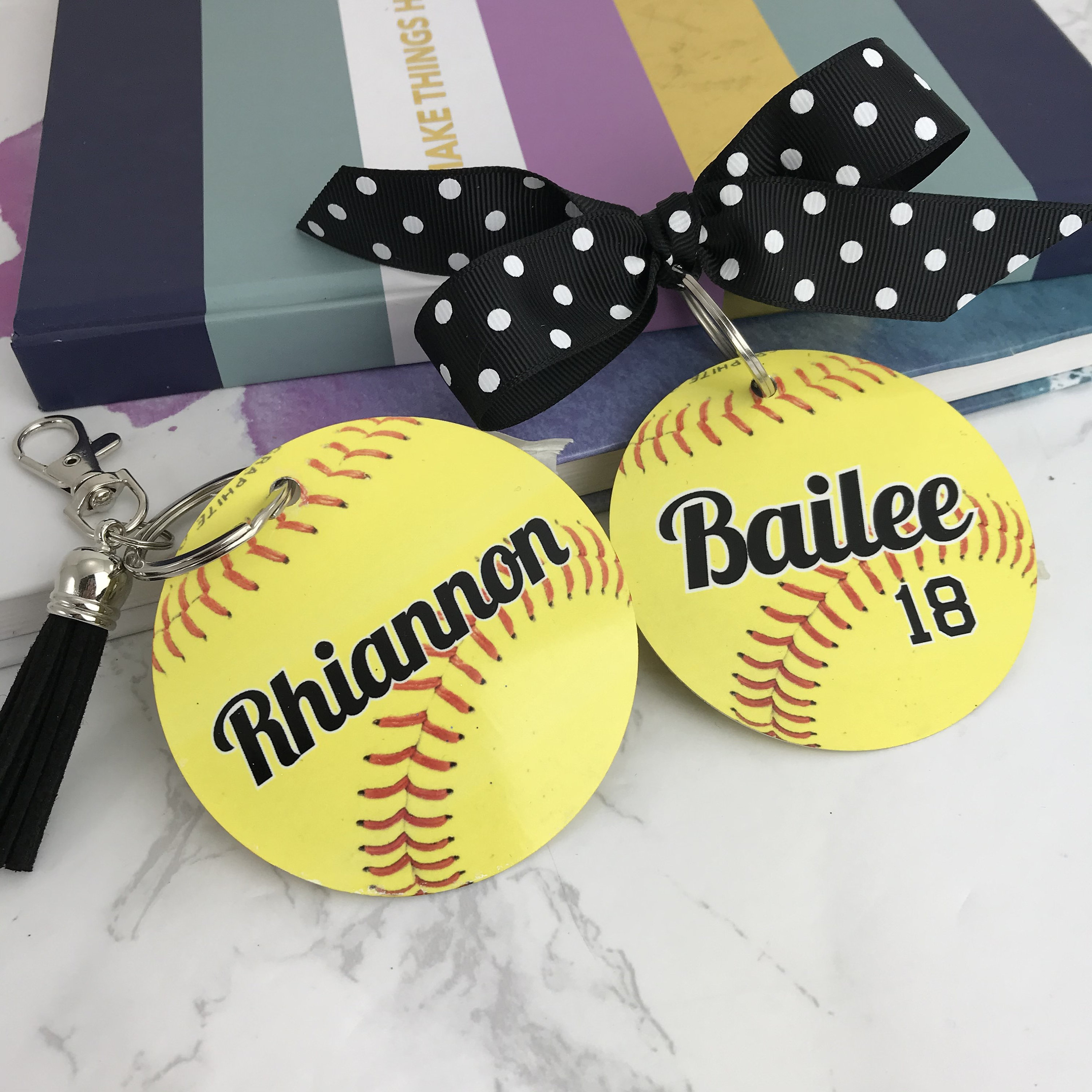 Softball Bag Tag Two Sided Aluminum Bag Tag Softball Gifts Etsy