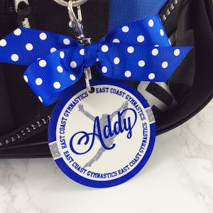 Personalized Gymnastics Bag Tag: Aluminum Circle of Words