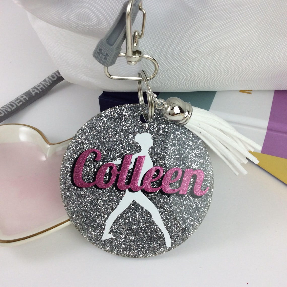 Dancer Pose glitter bag tag Personalized bag tag dance gift Etsy
