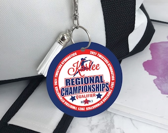 Gymnastics Regional Championships Qualifier, Personalized for your Region, Gymnastics Bag Tag, Gymnast Gift
