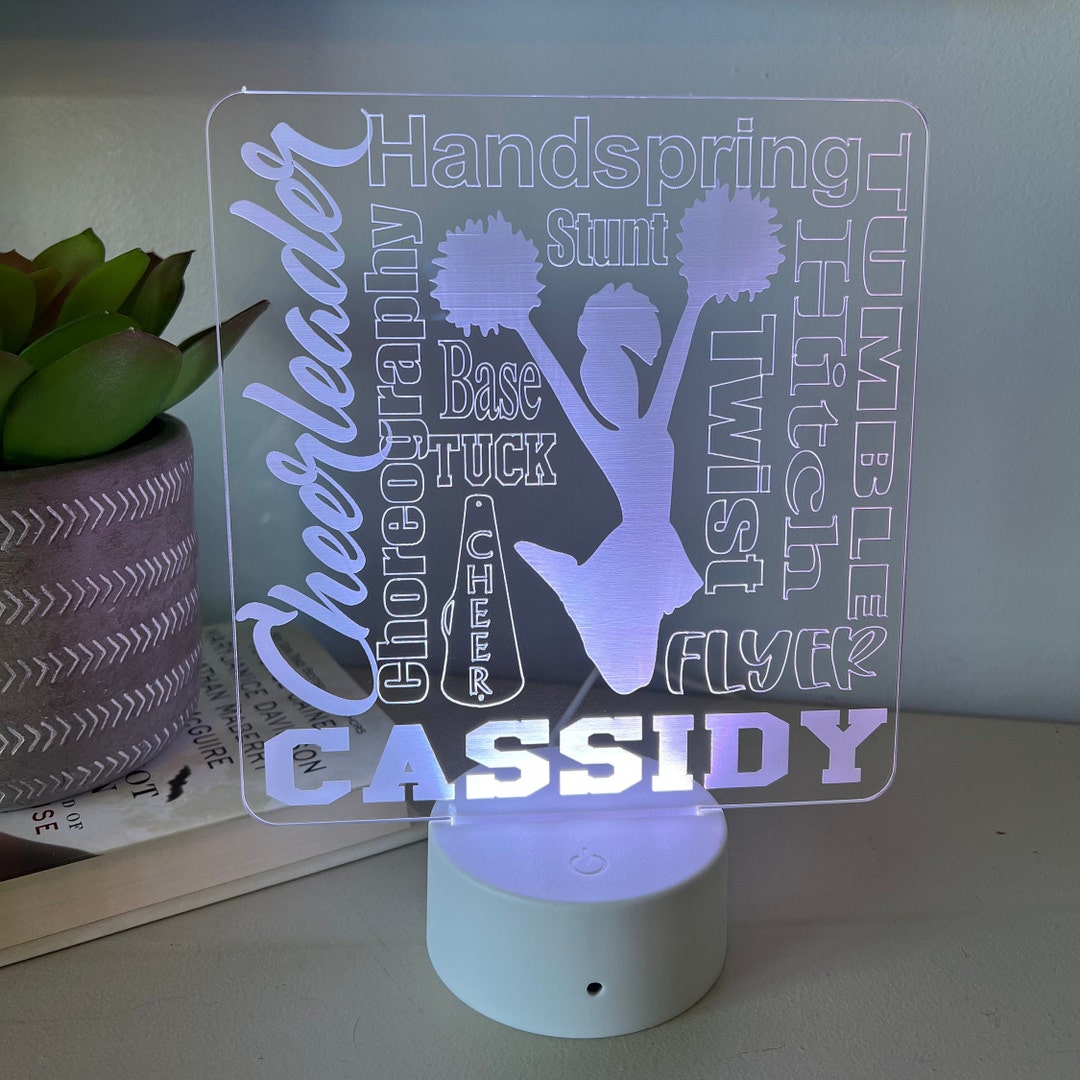 Personalized Cheerleader LED Light: Custom Engraved Gift, Color ...