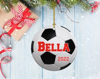 Personalized Soccer Ball Ornament: Porcelain Keepsake Gift