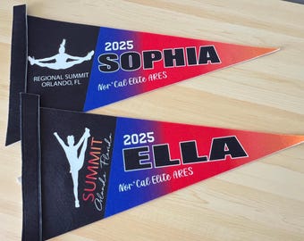 The Cheerleader Felt Pennant, Event Gift, Gifts for Cheerleaders, Custom Name Felt Pennant