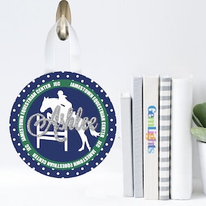 Horse and Rider Jumping Fences, Door, Wall Decoration, Personalized, Monogrammed, Equestrian Gifts