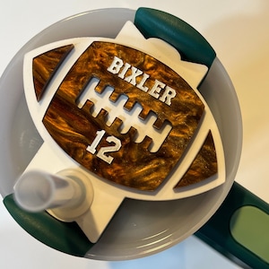 Football Tumbler Topper, Personalized, Fits Stanley Tumblers 20oz, 30oz and 40oz