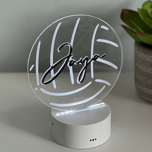 Personalized Volleyball LED Night Light: Color Changing Remote, USB/Battery