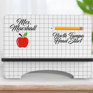 Teacher Phone or Tablet Stand Personalized, Monogrammed, Grid Paper, Original Design by GemLights