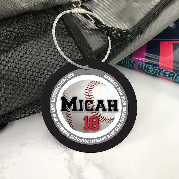 Baseball Bag Tag Etsy