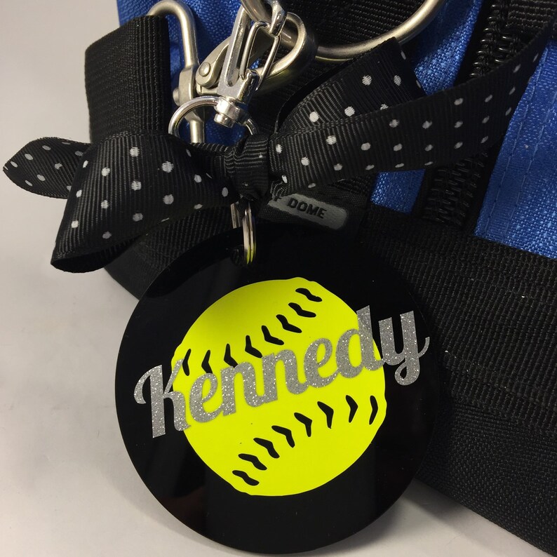 Softball Bag Tag in Black Gifts for Softball Softball Coach Etsy