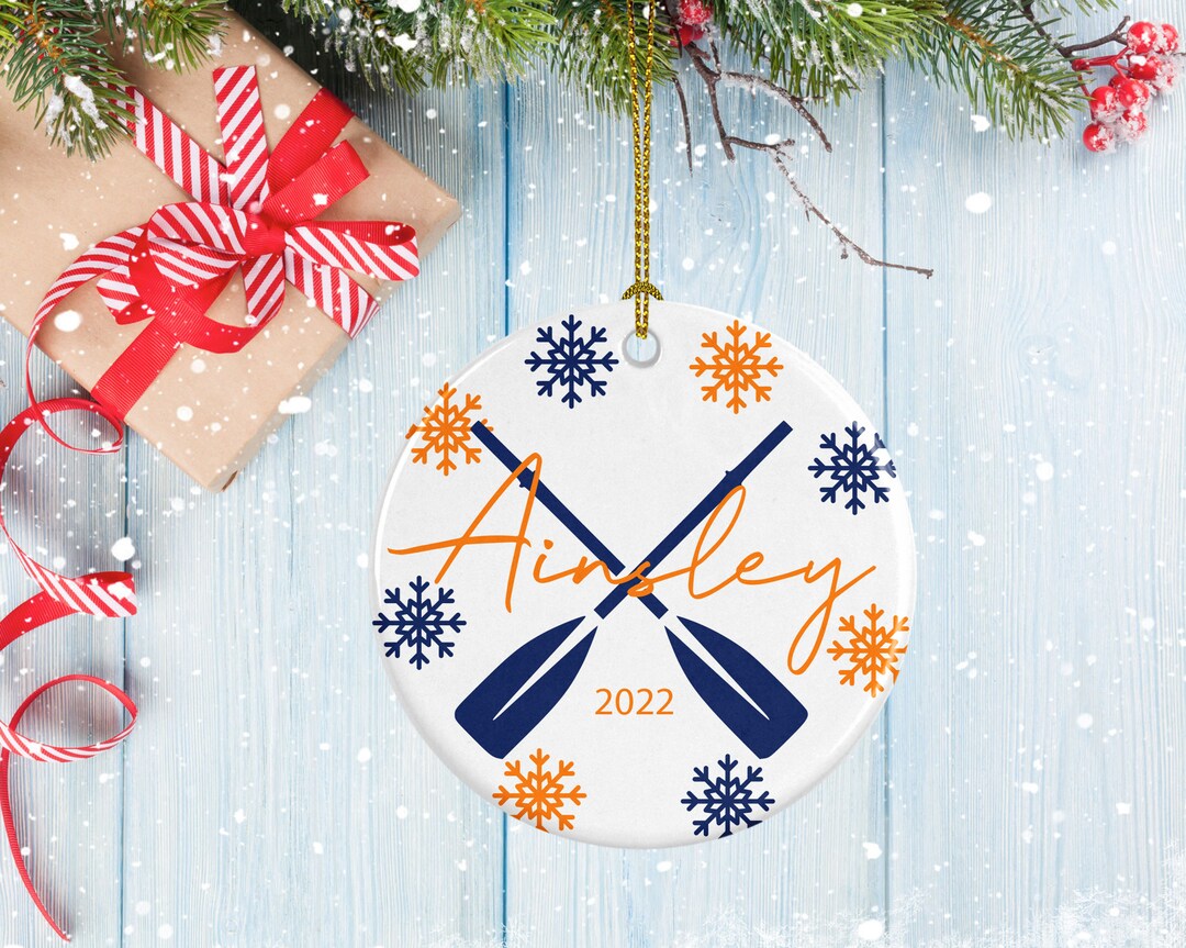 Rower Ornament, Porcelain Ornament, Paddles Design, Gifts for Rowers