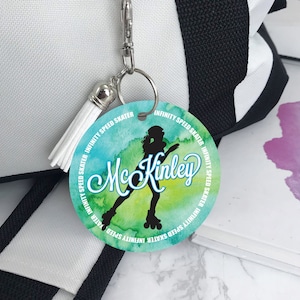 Speed Skater Girl Bag Tag, Aluminum, Speed Skating Inline Skater Gift, Personalized, Monogrammed