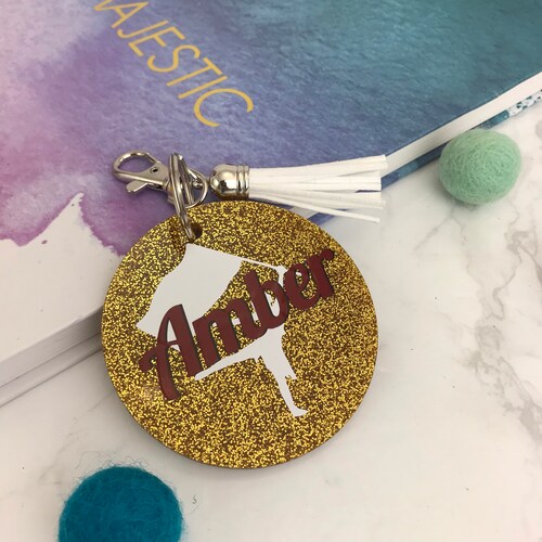 Colorguard Glitter Bag Tag Personalized Bag Tag Colorguard - Etsy