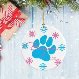 Team Ornament, Porcelain Ornament, Paw Design, Volleyball Gifts, Personalized Ornaments
