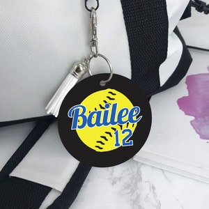 Softball Bag Tag, Two Sided, Aluminum Bag Tag, Softball Gifts, Personalized, Monogrammed