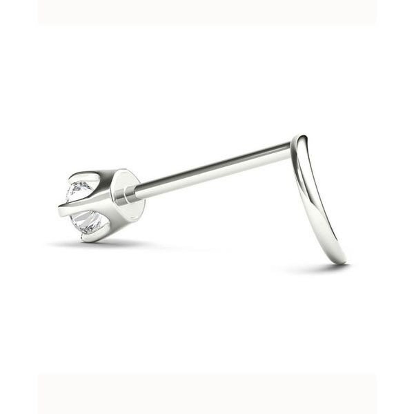 14K Gold and Diamond Corkscrew Nose Ring Etsy