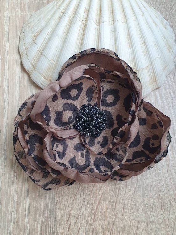 Extra Large Flower Brooch, Black Blue Flower Pin, Fabric Chrysanthemum  Brooch, Corsage Flower Pin, Bespoke Colour Schemes Also Available 