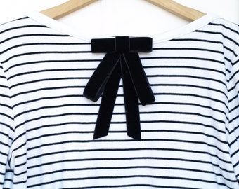 Samt Schleifen Brosche: Schwarze Schleifen Schleife - Office Fashion