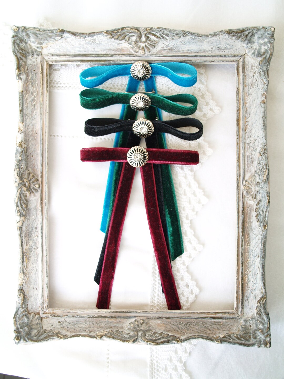 Black Ribbon Bow Tie Skinny Bow Tie Woman Bow Brooch Tie Etsy