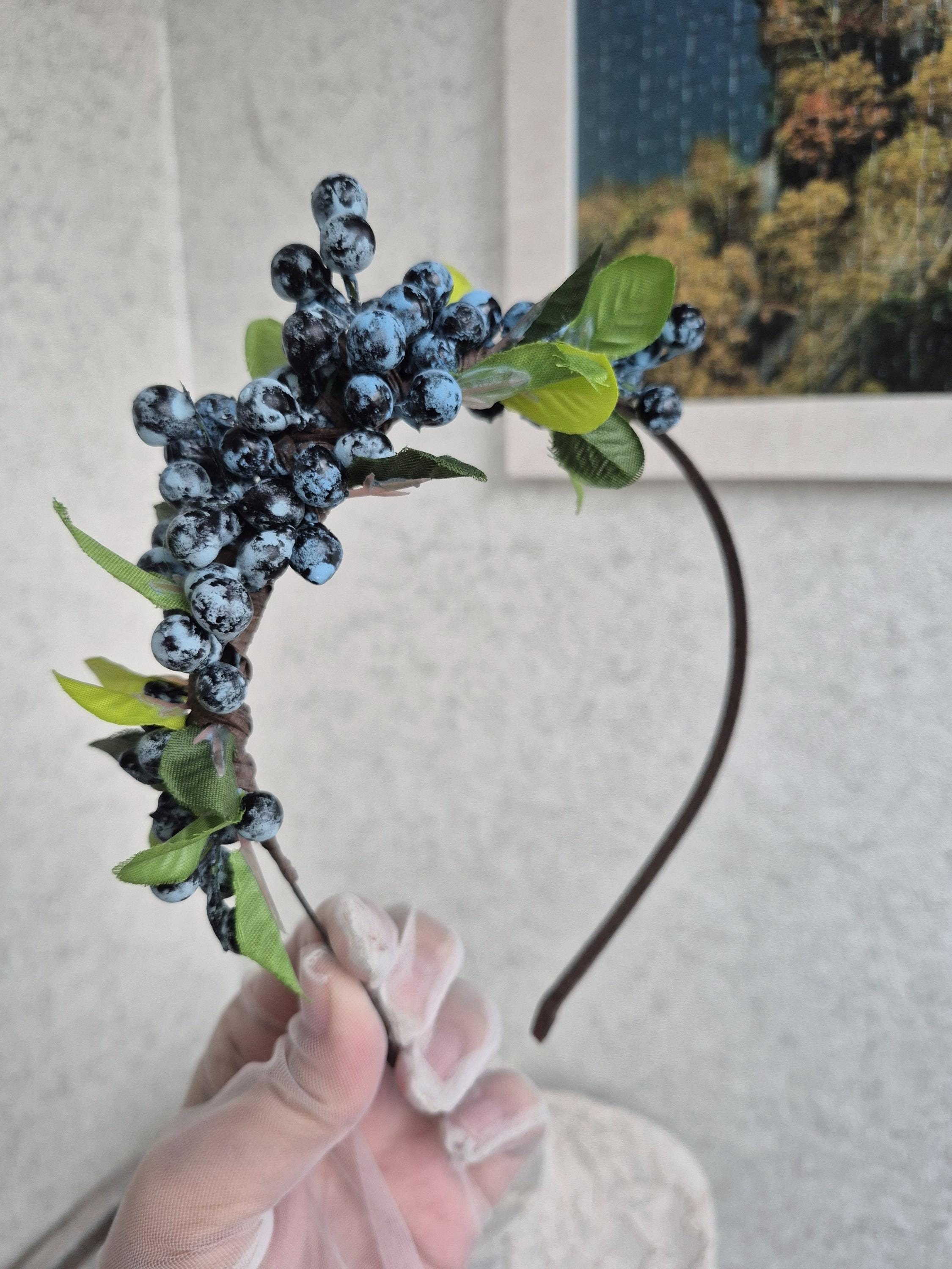 Blueberry Headband, Cottagecore Forest Wedding Hair Piece  display picture 2