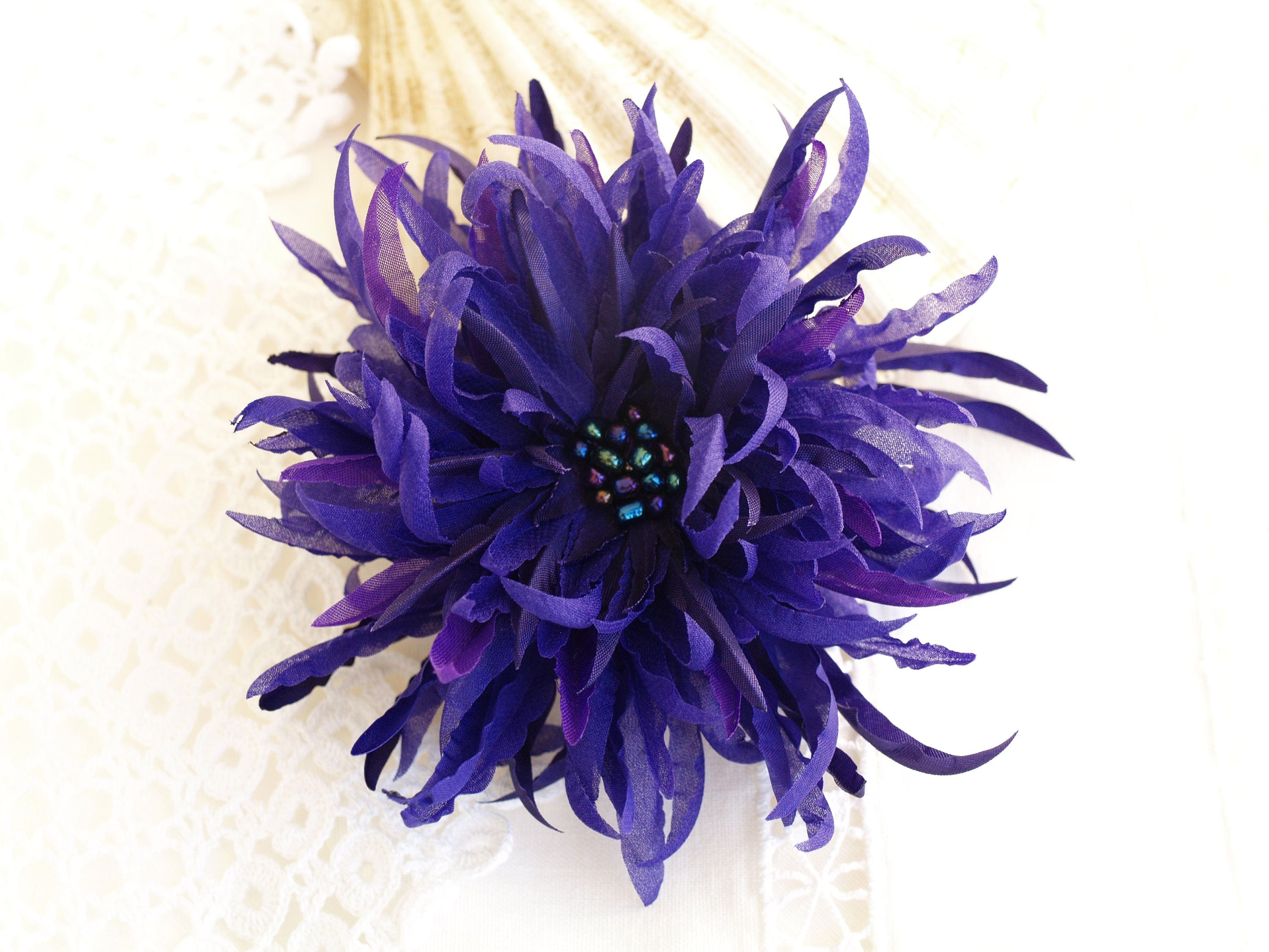 Purple on sale flower brooch