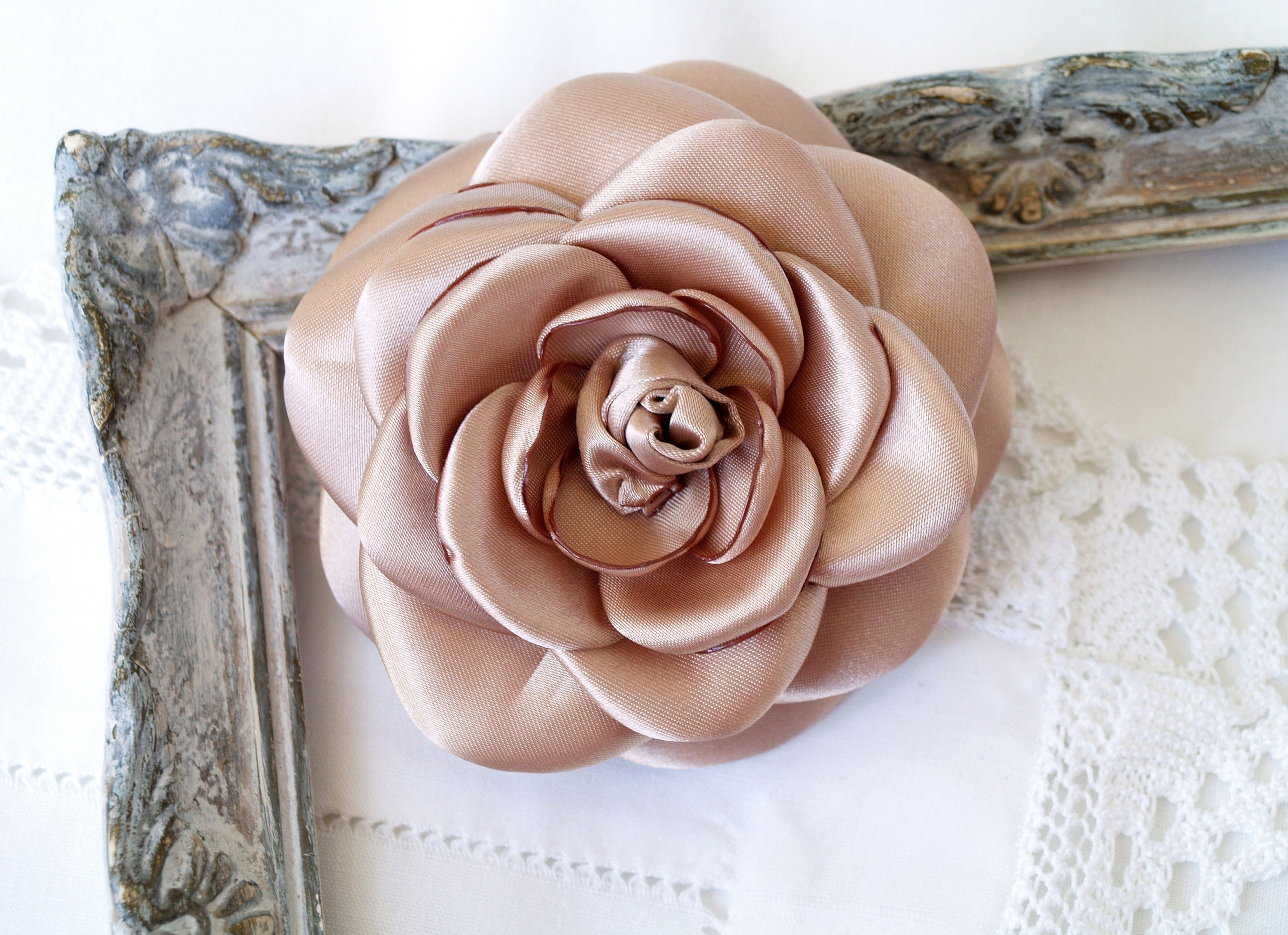 Spilla Da Donna A Forma Di Camelia Ankexin | Spilla Elegante In Chiffon Per Occasioni Speciali