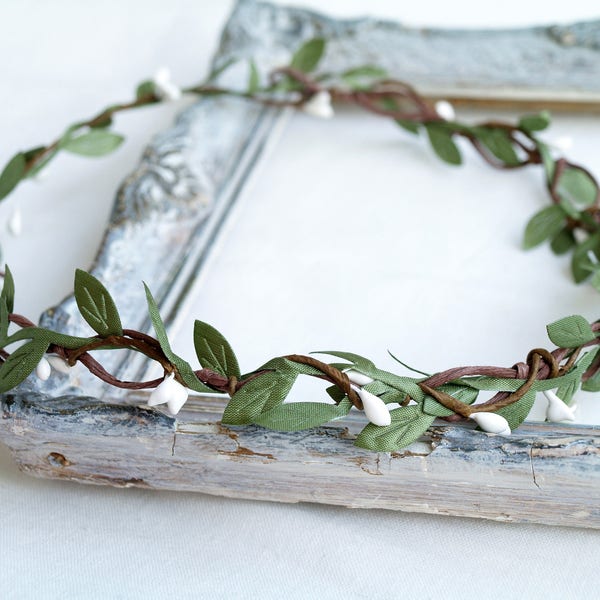 Couronne de verdure, couronne de halo, bandeau de feuille de diadème pour adultes, couronne de laurier, accessoire photo, couronne de mariée rustique, casque de maternité, floral