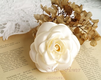 SATIN ROSE BROOCH SMALL TAUPE SATIN ROSE BROOCH SMALL TAUPE