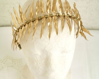 Leaf headband  Fern headpiece  Floral crown Greek Gold leaf crown  Forest bride  Boho wedding Leaves Crown Roman Crown Fairy Adult crown