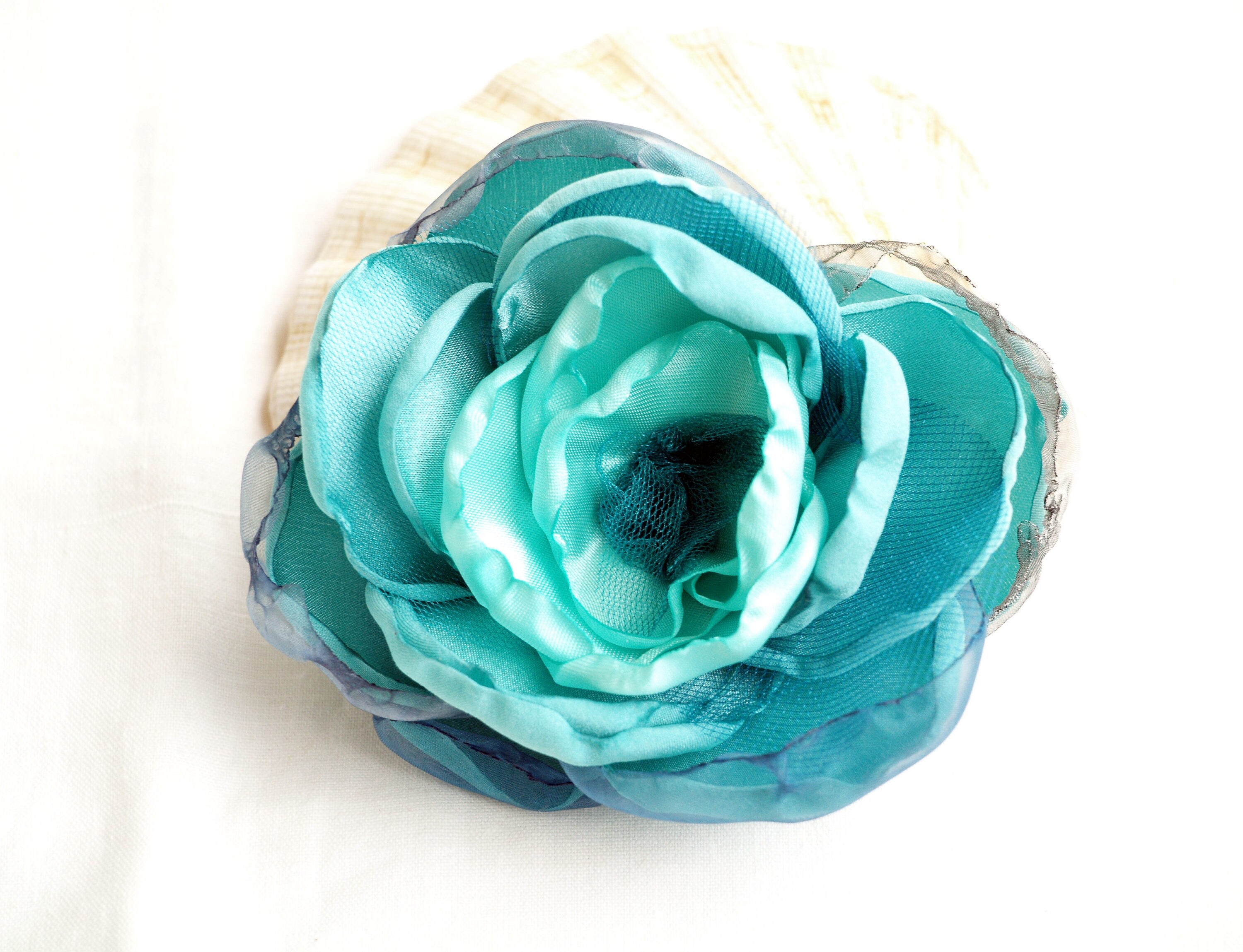 Light Blue Flower Hair Piece - wide 6