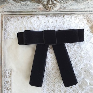 Black Velvet Bow Brooch: Minimalist Style Women's Bowtie | Gift for Her