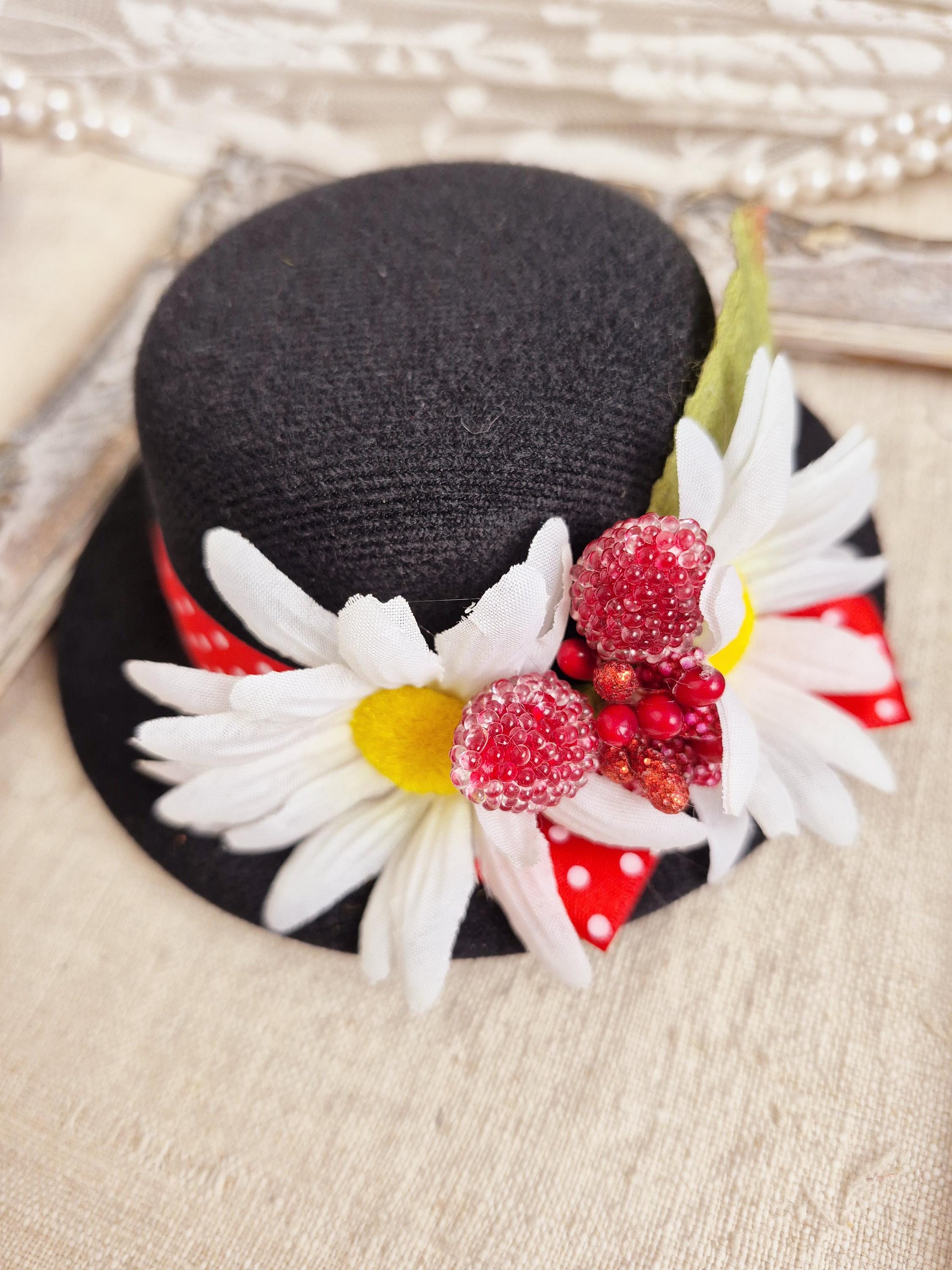 2000’s Vintage Mary Poppins Halloween Costume Hat Accessory Gray Flower Amazon.com: Largemouth Women main image 3