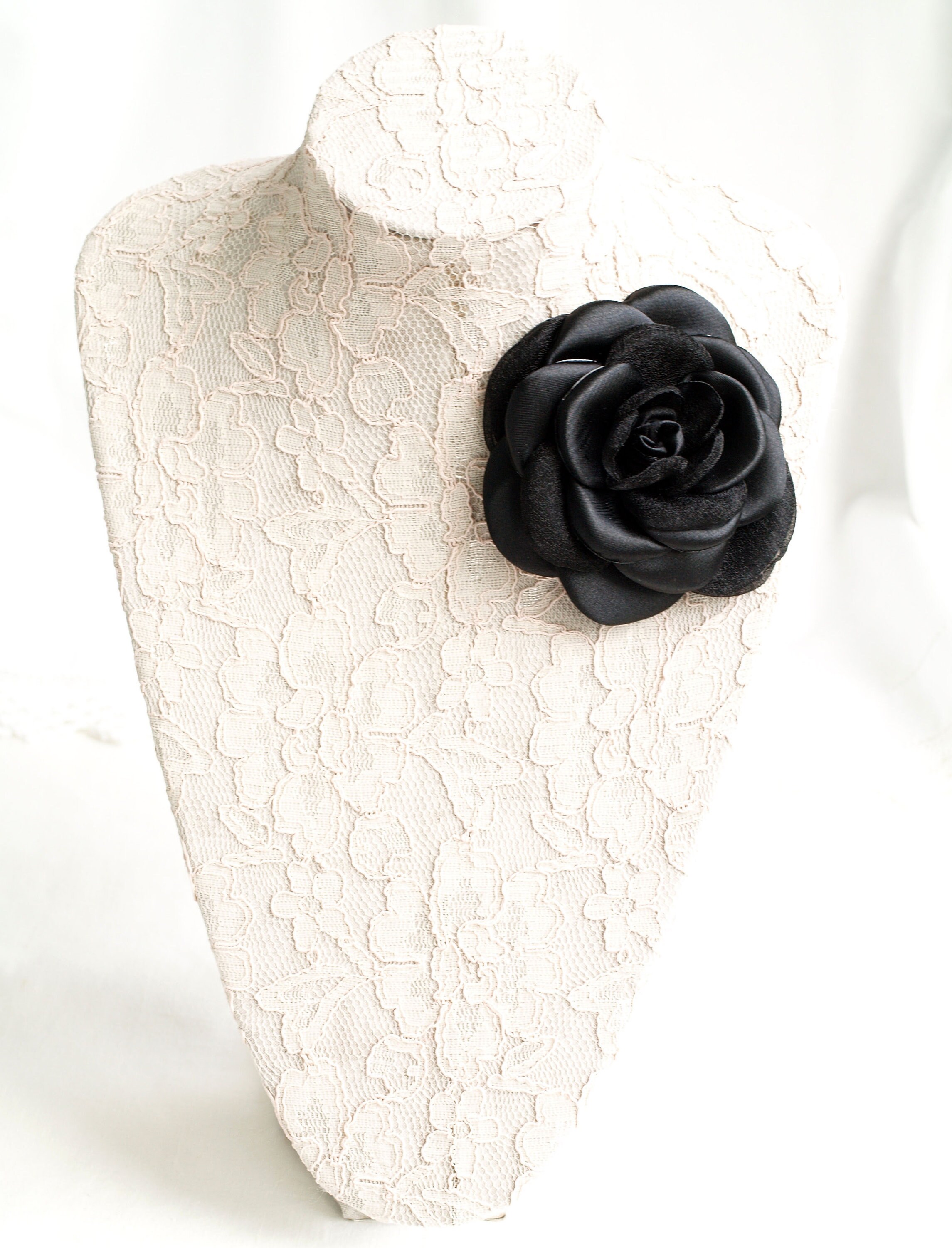 Black Flower Brooch Corsage Flower Pin Black Flower - Etsy Israel