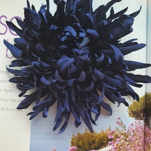 Big flower brooch, Deep Blue flower pin, Fabric chrysanthemum brooch, Corsage flower, Bespoke colour schemes also available, Navy blue, gift